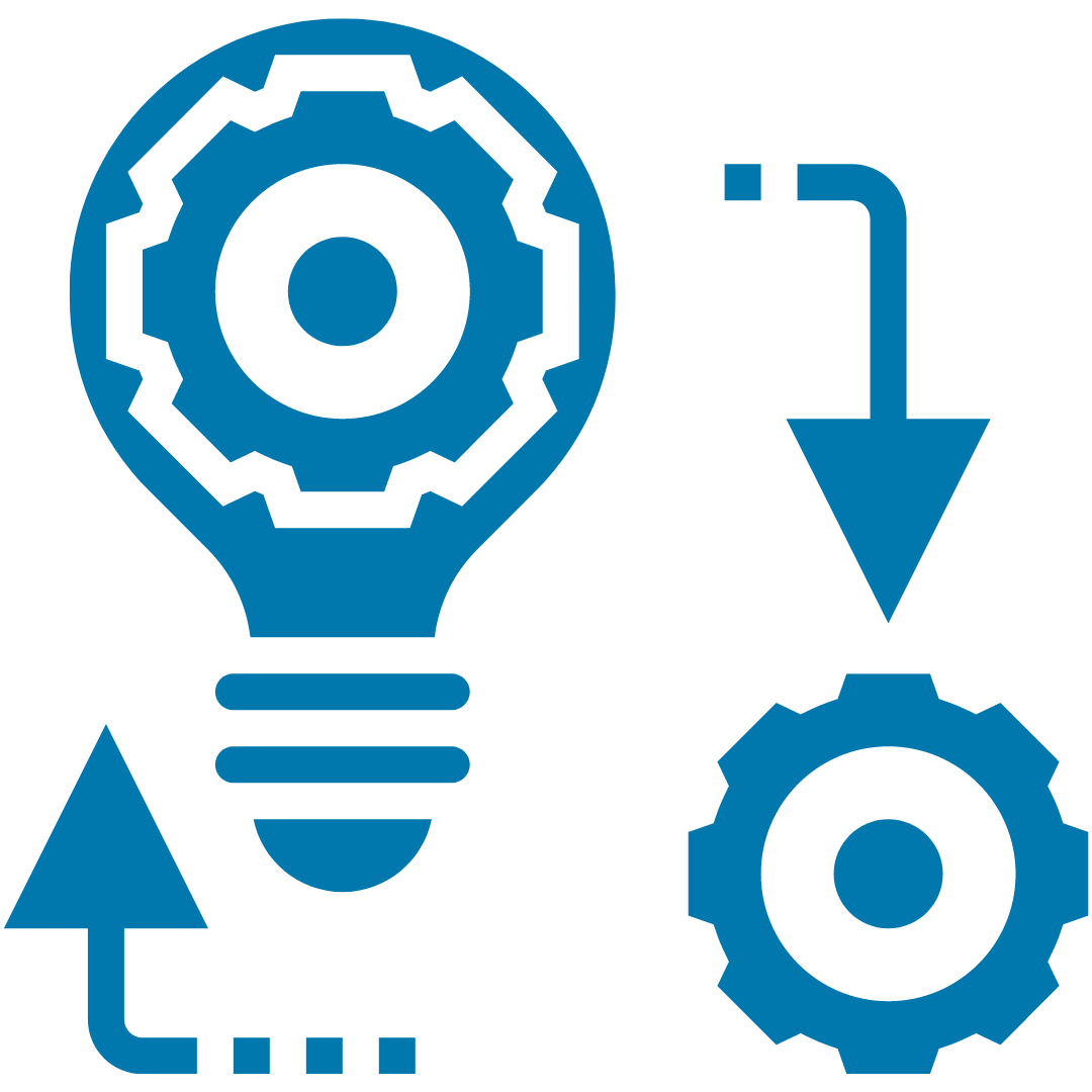 Gear Icon In Light Bulb And A Gear Icon